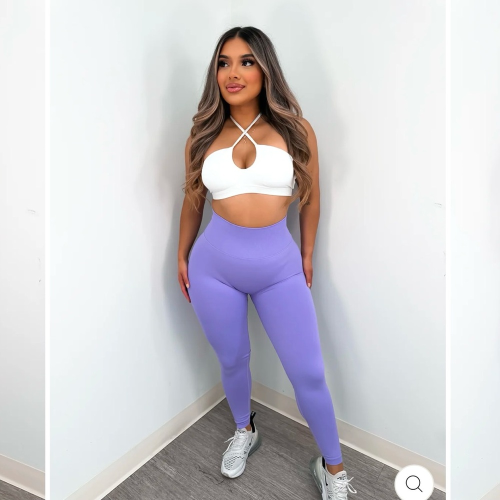 Peachy Bunz Lavender Scrunch Leggings High-Waisted Size S